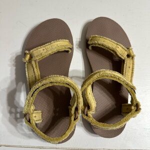 Yellow Teva Sandals